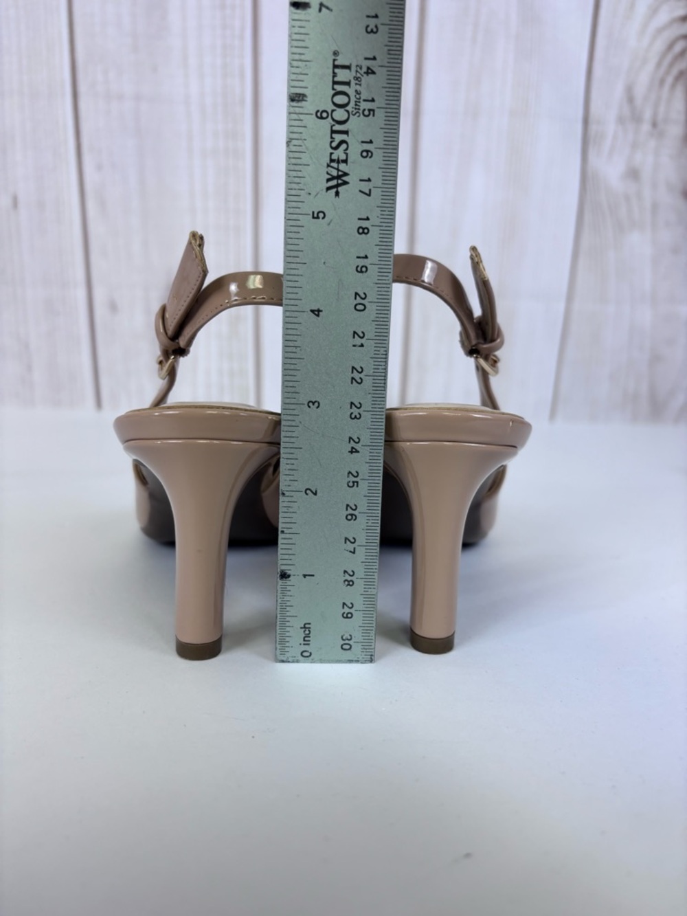 Easy Spirit Raveen Patent Pointed-Toe Slingback Pumps Stiletto Classic Beige 6 - Picture 14 of 15